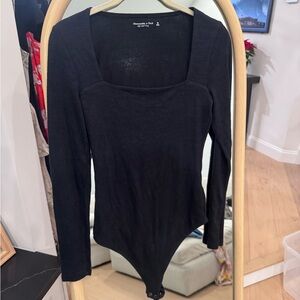 Abercrombie & Fitch Black Square Neck Bodysuit